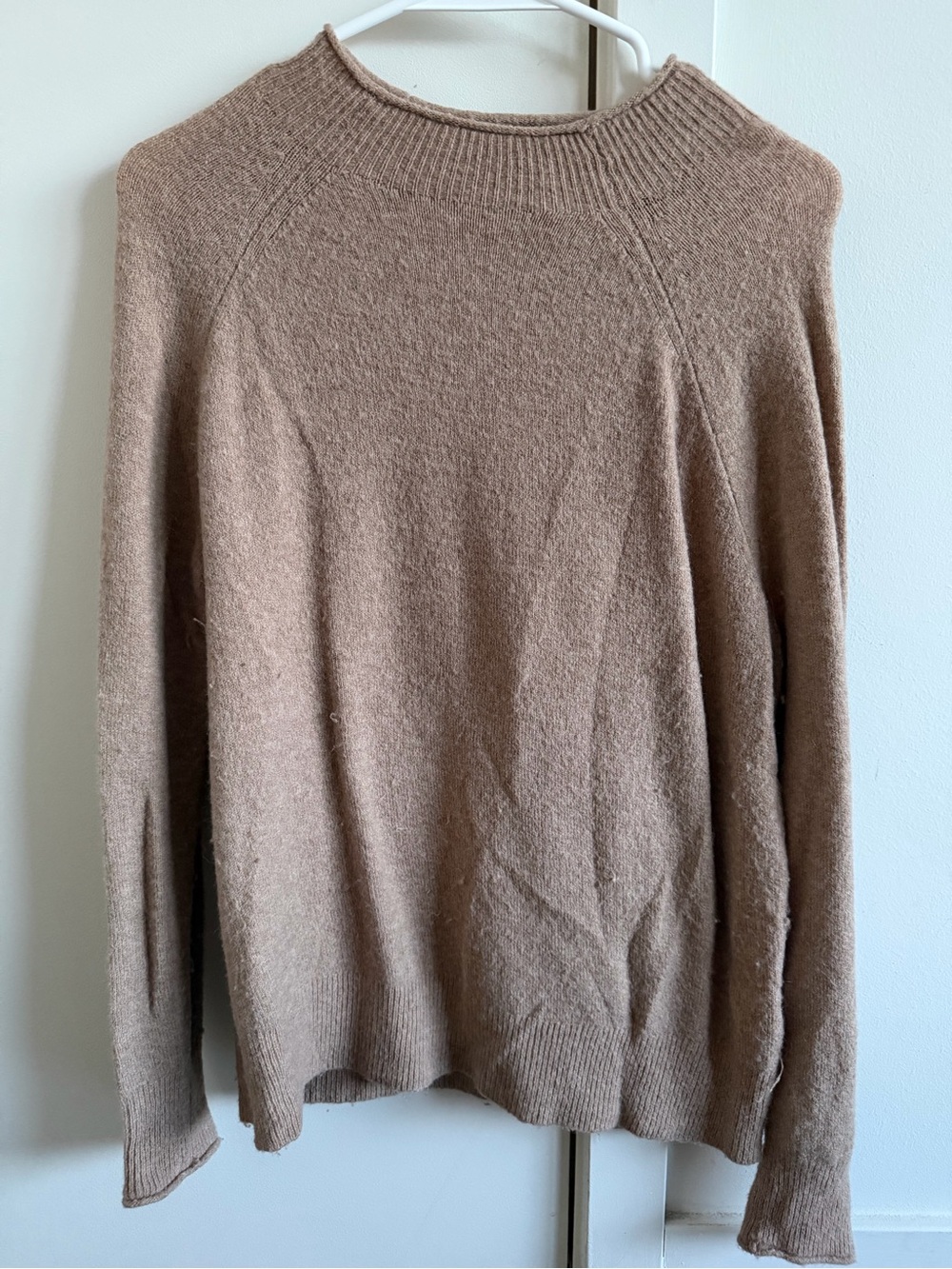 J. Crew Cozy Ribbed Crewneck Sweater in Camel Brown